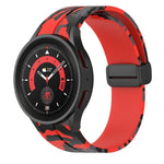 Magnetic Clasp Camouflage Silicone Watch Band, For Samsung Galaxy Watch5 / 5 Pro / Watch 4 / 4 Classic