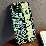 Painted Pattern Precise Hole PC Phone Case, For iPhone 15