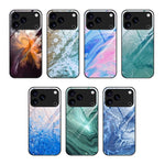 Marble Pattern Glass Protective Phone Case, For iPhone 18 Pro / 17 Pro, For iPhone 18 Pro Max / 17 Pro Max, For iPhone 17, For iPhone 17 Air, For iPhone 15 Pro Max, For iPhone 15 Pro
