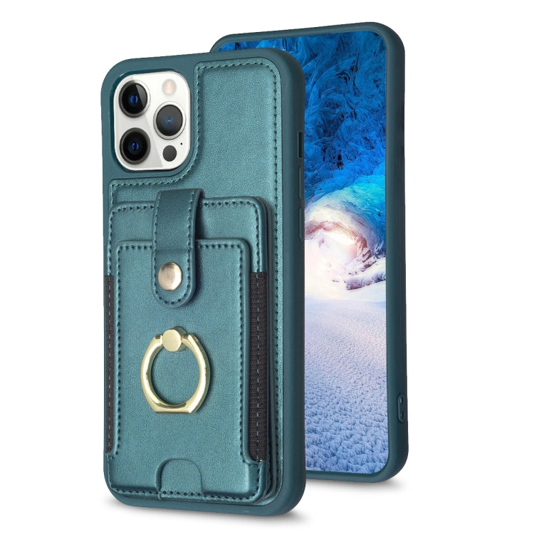 BF27 Metal Ring Card Bag Holder Phone Case, For iPhone 12 Pro Max, For iPhone 11 Pro Max, For iPhone 11, For iPhone 11 Pro, For iPhone X / XS, For iPhone XR