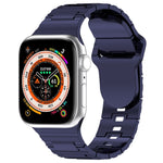 Square Buckle Armor Style Silicone Watch Band, For Apple Watch SE 2023 44mm, For Apple Watch Ultra 49mm, For Apple Watch 8 41mm