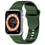 Square Buckle Armor Style Silicone Watch Band, For Apple Watch SE 2023 44mm, For Apple Watch Ultra 49mm, For Apple Watch 8 41mm