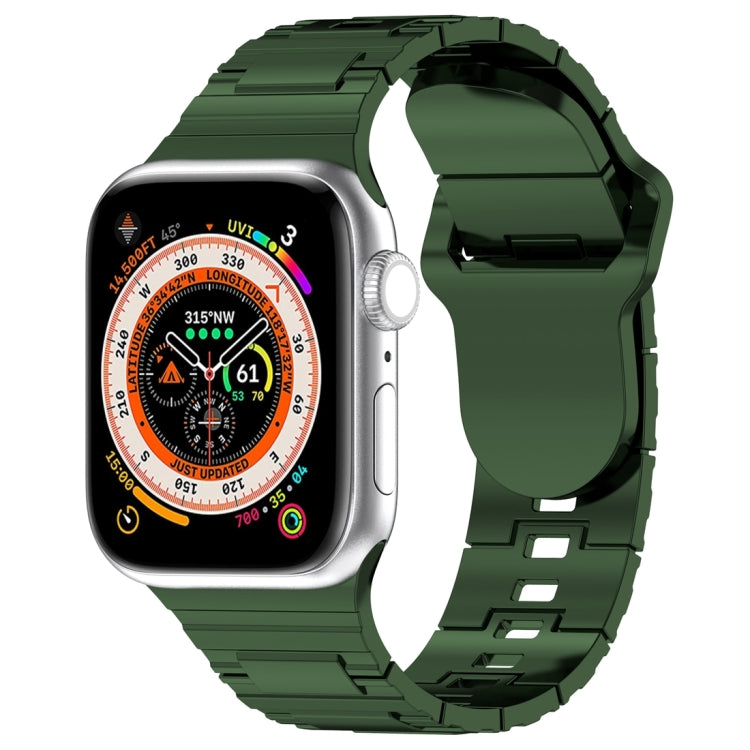 Square Buckle Armor Style Silicone Watch Band, For Apple Watch 4 40mm, For Apple Watch SE 2023 40mm, For Apple Watch 3 38mm