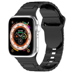 Square Buckle Armor Style Silicone Watch Band, For Apple Watch SE 2023 44mm, For Apple Watch Ultra 49mm, For Apple Watch 8 41mm