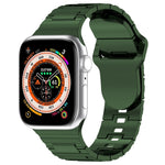 Square Buckle Armor Style Silicone Watch Band, For Apple Watch 4 40mm, For Apple Watch SE 2023 40mm, For Apple Watch 3 38mm