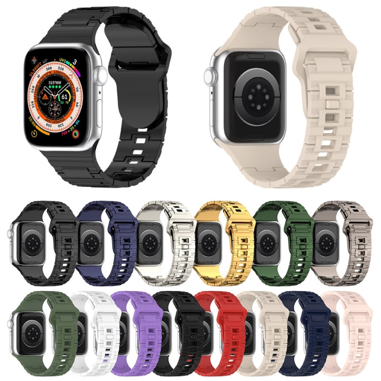 Square Buckle Armor Style Silicone Watch Band, For Apple Watch SE 2023 44mm, For Apple Watch Ultra 49mm, For Apple Watch 8 41mm
