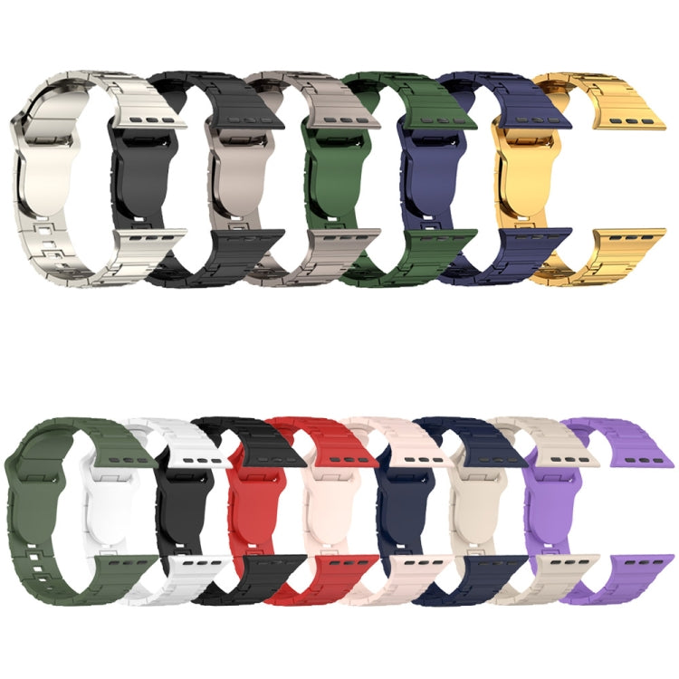 Square Buckle Armor Style Silicone Watch Band, For Apple Watch SE 44mm, For Apple Watch 6 40mm, For Apple Watch 6 44mm