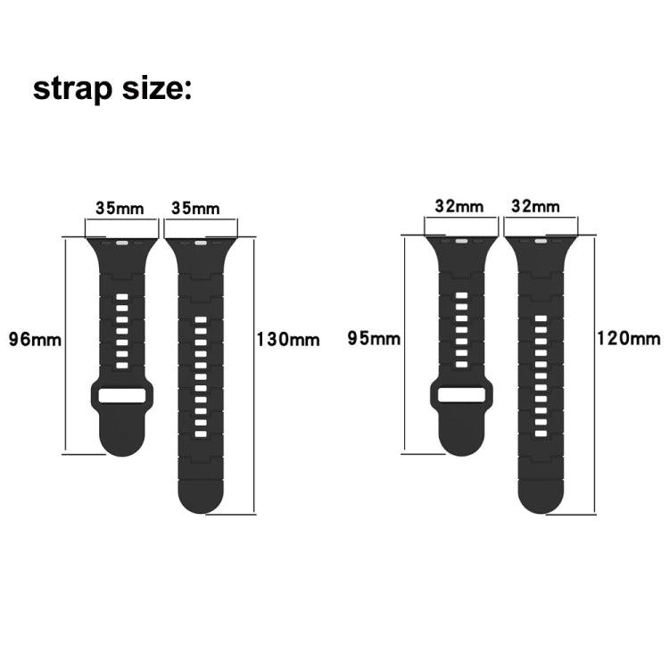 Square Buckle Armor Style Silicone Watch Band, For Apple Watch SE 2023 44mm, For Apple Watch Ultra 49mm, For Apple Watch 8 41mm