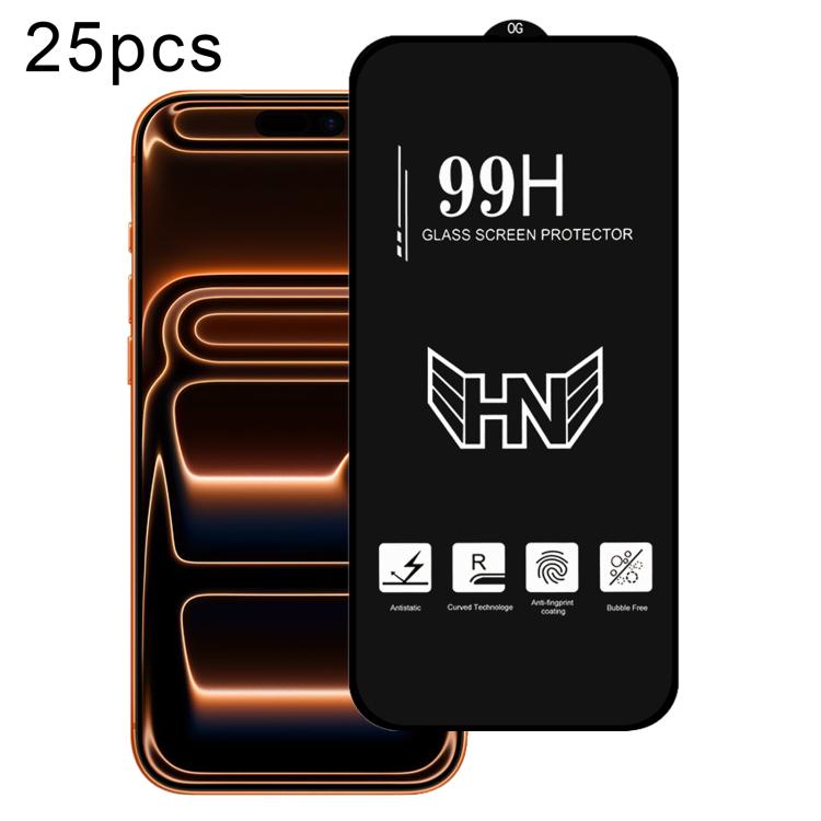 25pcs High Aluminum Large Arc Full Screen Tempered Glass Film, For iPhone 18 Pro / 17 Pro, For iPhone 18 Pro Max / 17 Pro Max, For iPhone 17, For iPhone Air, For iPhone 16 Pro Max, For iPhone 16 Pro, For iPhone 16 Plus, For iPhone 16                   ...