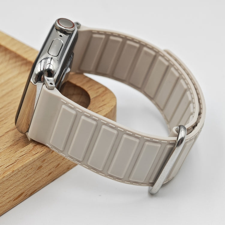 Reverse Buckle Magnetic Silicone Watch Band, For Apple Watch Series 9 41mm, For Apple Watch Ultra 49mm, For Apple Watch Series 8 41mm
