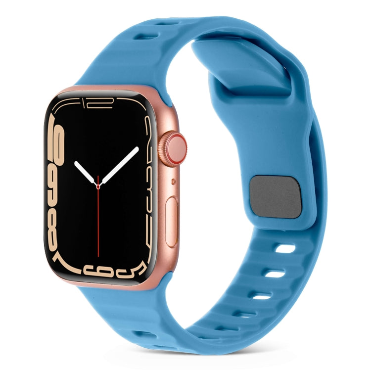 Square Buckle Stripes Silicone Watch Band, For Apple Watch SE 2023 44mm, For Apple Watch SE 2023 40mm