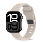 Square Buckle Stripes Silicone Watch Band, For Apple Watch Series 10 46mm, For Apple Watch Series 10 42mm