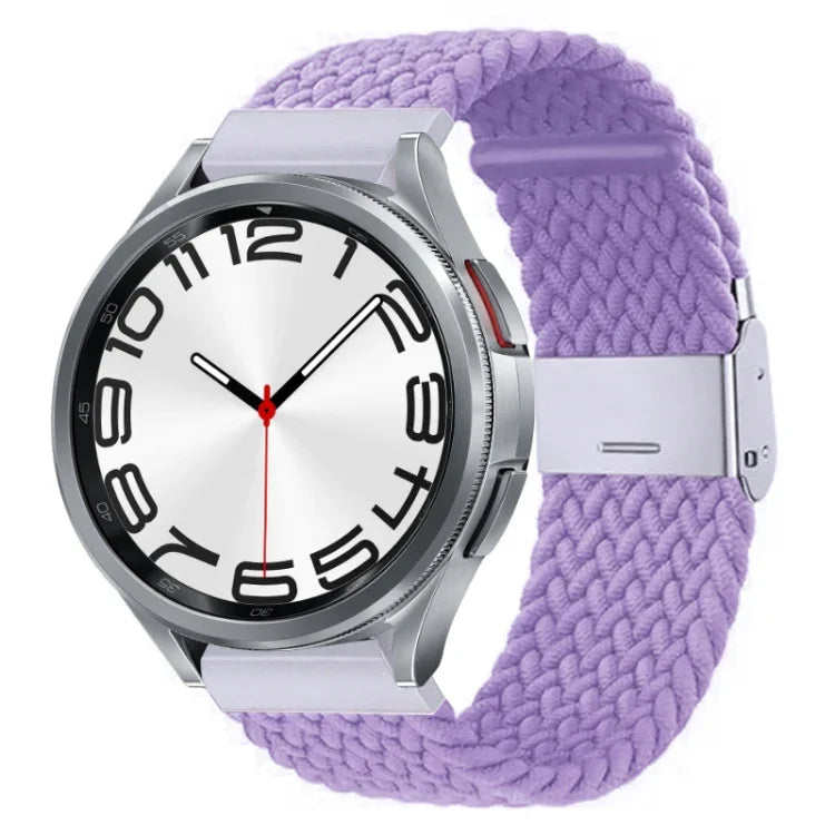Nylon Braided Metal Buckle Watch Band, For Samsung Galaxy Watch 6 / 6 Classic