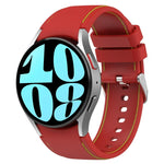 Leather Silicone Watch Band, For Samsung Galaxy Watch 6 / 6 Classic