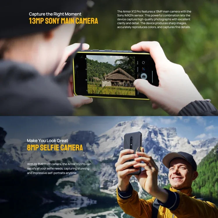 Ulefone Armor X12 Pro, IP68/IP69K Rugged Phone, 5.45 inch Android 15 MediaTek Helio G36 Octa Core, Network: 4G, NFC, 4GB+64GB