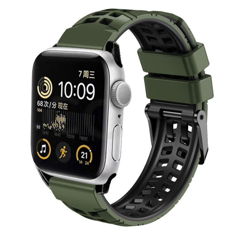 Twill Dual-row Buckle Silicone Watch Band, For Apple Watch SE 2022 40mm, For Apple Watch SE 2022 44mm, For Apple Watch Series 9 41mm, For Apple Watch Series 8 41mm, For Apple Watch Series 8 45mm