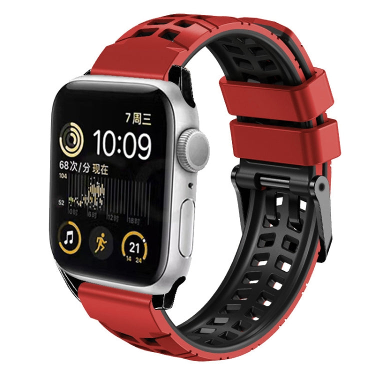 Twill Dual-row Buckle Silicone Watch Band, For Apple Watch SE 2022 40mm, For Apple Watch SE 2022 44mm, For Apple Watch Series 9 41mm, For Apple Watch Series 8 41mm, For Apple Watch Series 8 45mm
