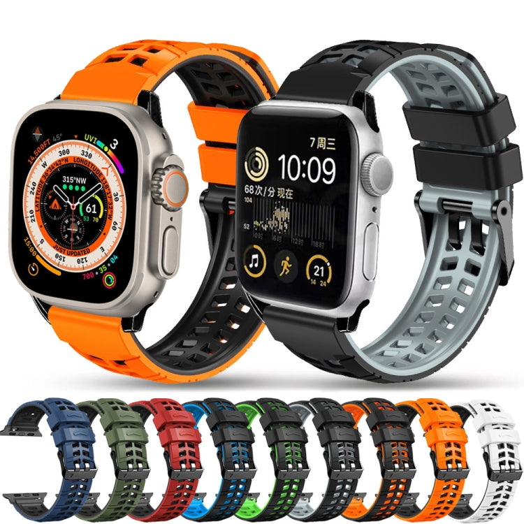 Twill Dual-row Buckle Silicone Watch Band, For Apple Watch SE 2022 40mm, For Apple Watch SE 2022 44mm, For Apple Watch Series 9 41mm, For Apple Watch Series 8 41mm, For Apple Watch Series 8 45mm