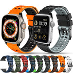 Twill Dual-row Buckle Silicone Watch Band, For Apple Watch Ultra 49mm, For Apple Watch SE 2023 44mm, For Apple Watch SE 2023 40mm, For Apple Watch Ultra 2 49mm, For Apple Watch Series 9 45mm