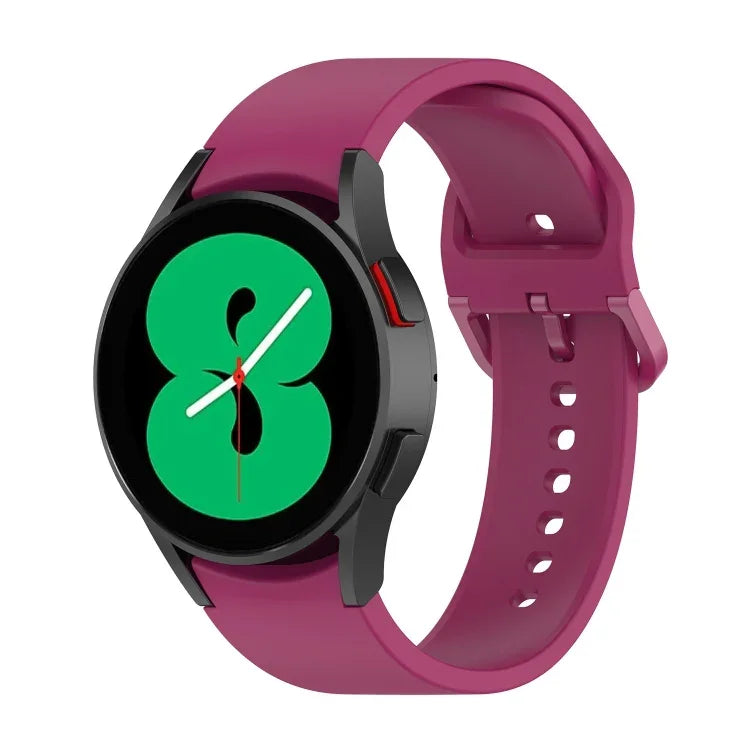 For Samsung Galaxy Watch 6 / 6 Classic Solid Color Buckle Silicone Watch Band, L Size, S Size
