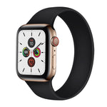 For Apple Watch Series 5 & 4 40mm / 3 & 2 & 1 38mm Solid Color Elastic Silicone Replacement Wrist Strap Watchband, Size:S 130mm, S 130mm, M 143mm, L 156mm