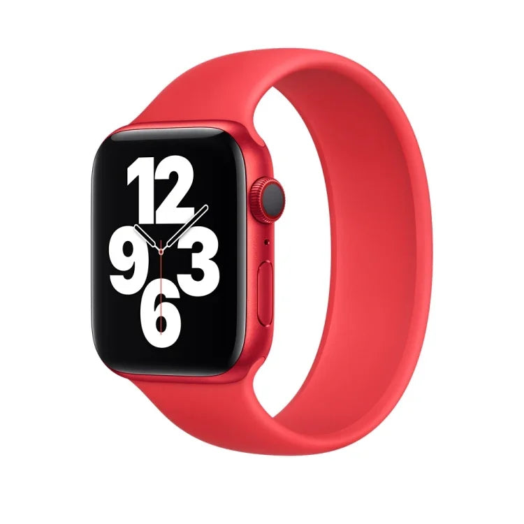 For Apple Watch Series 5 & 4 44mm / 3 & 2 & 1 42mm Solid Color Elastic Silicone Replacement Wrist Strap Watchband, Size:S 130mm, S 130mm, Size:M 143mm, M 143mm, Size:L 156mm, L 156mm