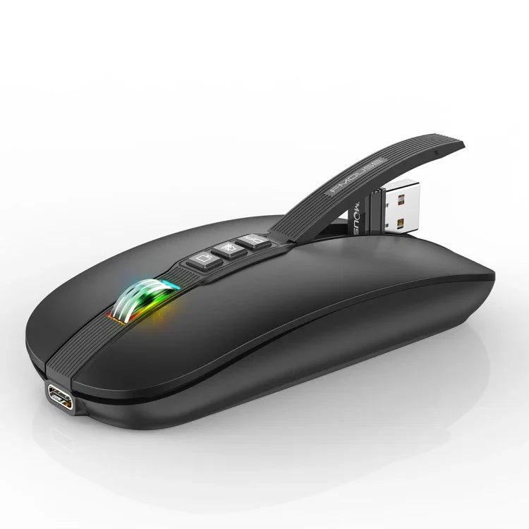 HXSJ M113 2400DPI Dual Mode 2.4GHz + Bluetooth 5.1 Wireless Mouse