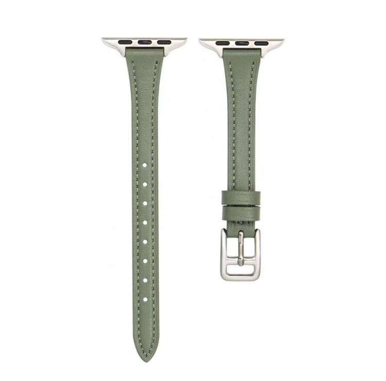 T-shaped Slim Genuine Leather Watch Band, For Apple Watch Series 2 42mm, For Apple Watch 2 38mm, For Apple Watch 42mm, For Apple Watch 38mm