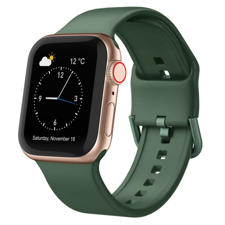 Pin Buckle Silicone Watch Band, For Apple Watch Series 6 44mm
