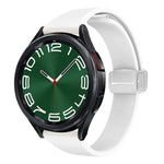 Magnetic Silver Buckle Slim Silicone Watch Band, For Samsung Galaxy Watch 6 / 6 Classic