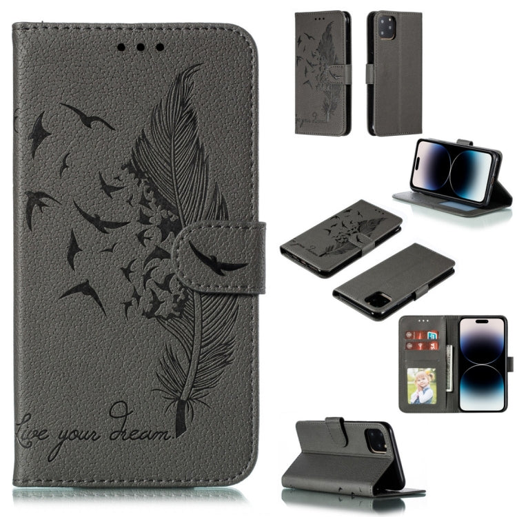 Feather Pattern Litchi Texture Leather Phone Case, For iPhone 17 Pro Max, For iPhone 17 Pro, For iPhone 17, For iPhone Air, For iPhone 15 Pro Max, For iPhone 15 Pro, For iPhone 15 Plus, For iPhone 15