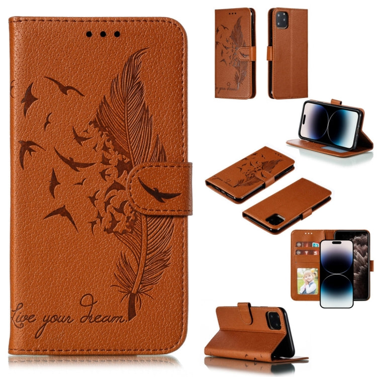 Feather Pattern Litchi Texture Leather Phone Case, For iPhone 17 Pro Max, For iPhone 17 Pro, For iPhone 17, For iPhone Air, For iPhone 15 Pro Max, For iPhone 15 Pro, For iPhone 15 Plus, For iPhone 15