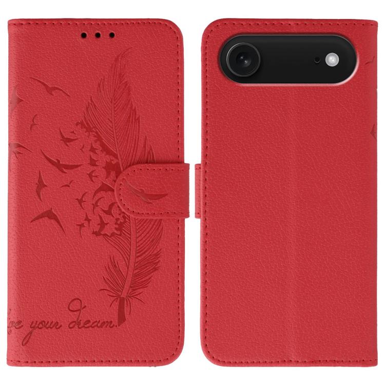 Feather Pattern Litchi Texture Leather Phone Case, For iPhone 17 Pro Max, For iPhone 17 Pro, For iPhone 17, For iPhone Air, For iPhone 15 Pro Max, For iPhone 15 Pro, For iPhone 15 Plus, For iPhone 15