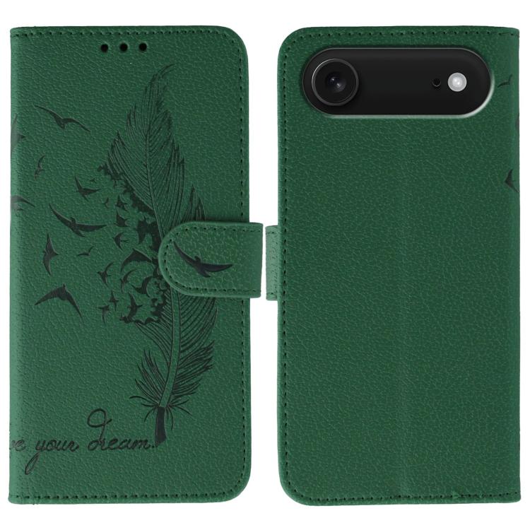 Feather Pattern Litchi Texture Leather Phone Case, For iPhone 17 Pro Max, For iPhone 17 Pro, For iPhone 17, For iPhone Air, For iPhone 15 Pro Max, For iPhone 15 Pro, For iPhone 15 Plus, For iPhone 15