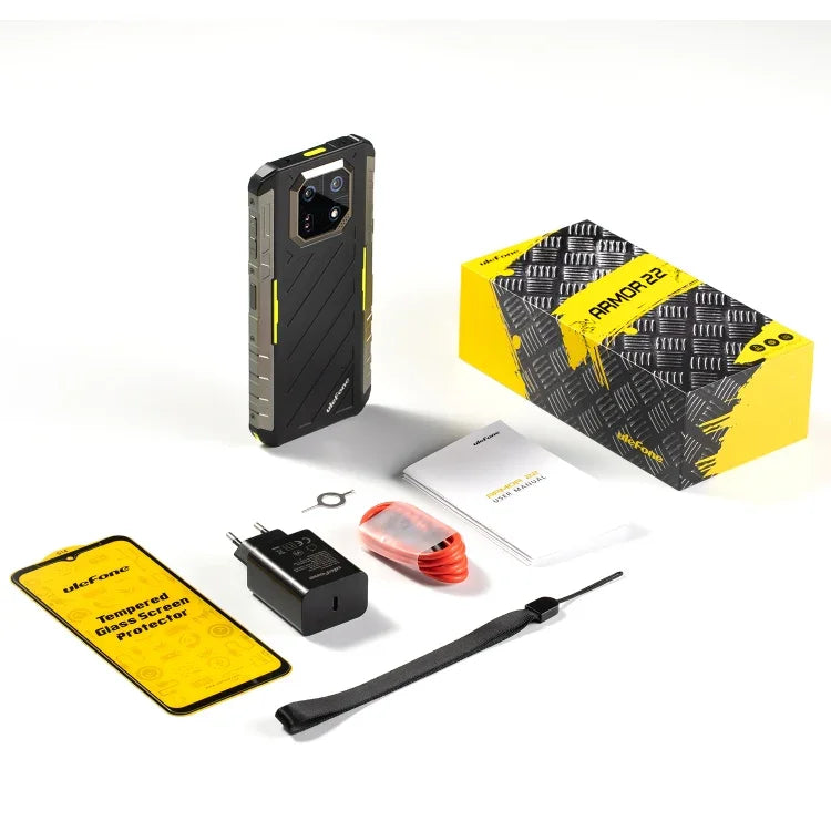 Ulefone Armor 22, IP68/IP69K Rugged Phone, 6.58 inch Android 15 MediaTek Helio G96 Octa Core, Network: 4G, NFC, OTG, 8GB+128GB, 8GB+256GB