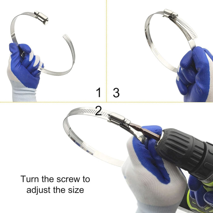 4 PCS Stainless Steel Hose Clamps Pipe Clip Fuel Line Clip, Size: 91-114mm, 4 PCS Size: 91-114mm