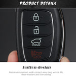 For Hyundai 3-button Folding Car Key Shell with Silver Metal Edge, For Hyundai 3-button