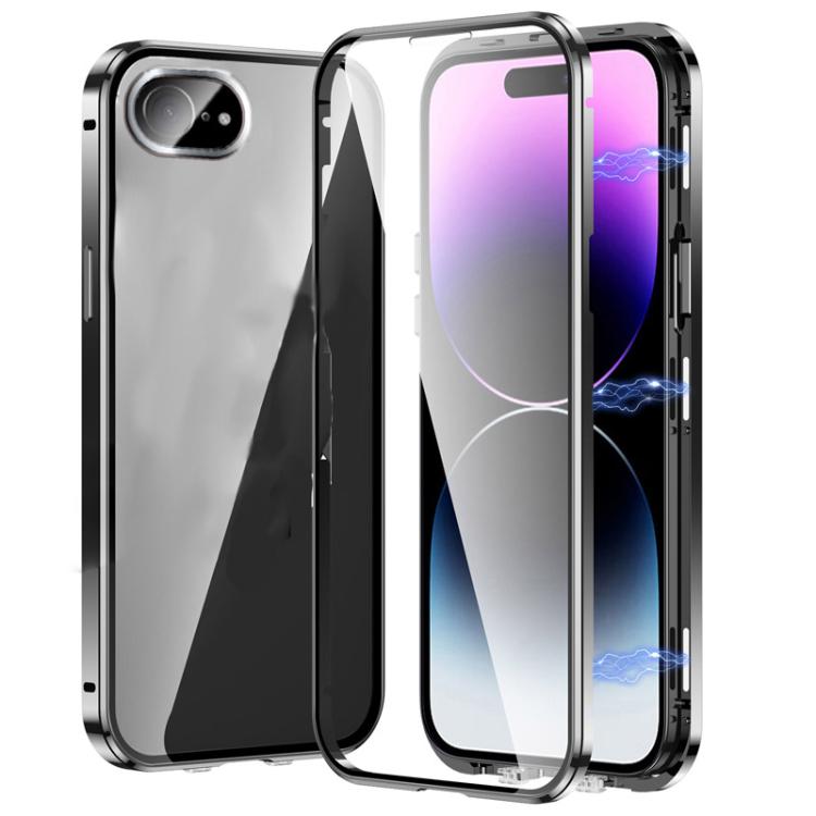 Magnetic Double-buckle HD Tempered Glass Phone Case, For iPhone 17e / 16e, For iPhone 17, For iPhone 16 Pro Max, For iPhone 16 Pro, For iPhone 16 Plus, For iPhone 16, For iPhone 15 Pro Max, For iPhone 15 Pro, For iPhone 15 Plus