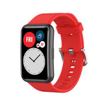 Silicone Silver Steel Buckle Watch Band, For Huawei Watch Fit Special Edition