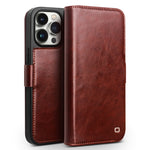 QIALINO Classic 103 Buckle Genuine Leather Phone Case, For iPhone 17e / 16e, For iPhone 17 Pro Max, For iPhone 17 Pro, For iPhone 17, For iPhone Air, For iPhone 15 Pro Max, For iPhone 15 Plus