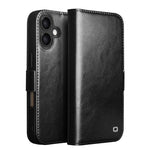 QIALINO Classic 103 Buckle Genuine Leather Phone Case, For iPhone 17e / 16e, For iPhone 17 Pro Max, For iPhone 17 Pro, For iPhone 17, For iPhone Air, For iPhone 15 Pro Max, For iPhone 15 Plus, For iPhone 15