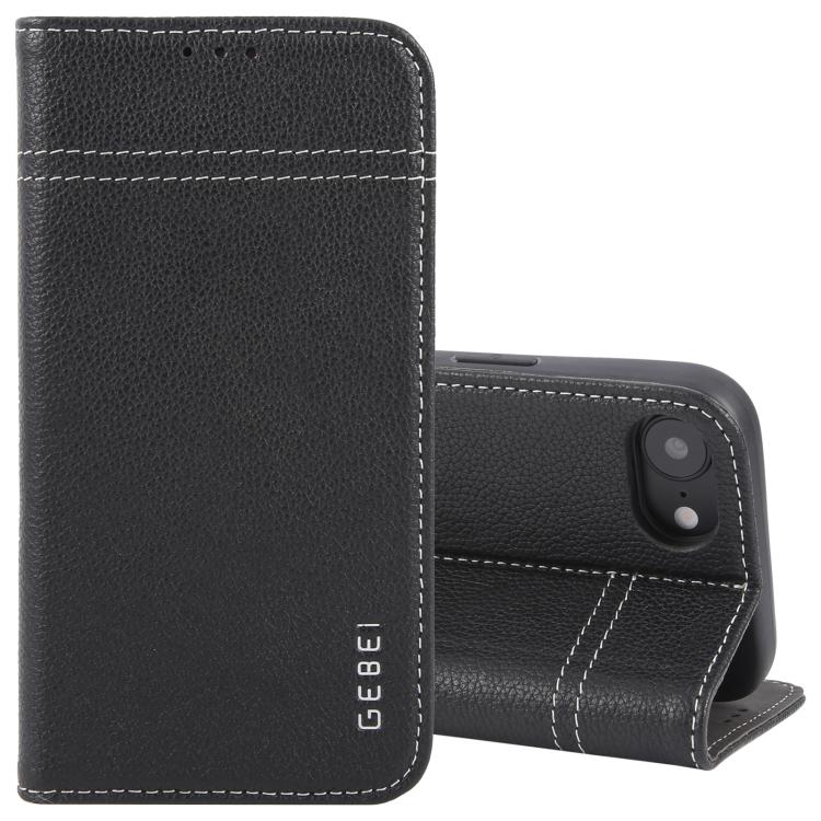 GEBEI Top-grain Horizontal Flip Leather Phone Case, For iPhone 17e / 16e, For iPhone 17 Pro Max, For iPhone 17 Pro, For iPhone 17, For iPhone Air, For iPhone 16 Pro Max, For iPhone 16 Pro, For iPhone 16 Plus, For iPhone 16, For iPhone 15 Pro Max