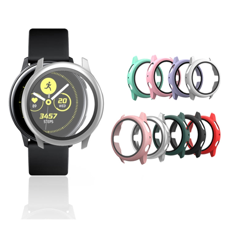 PC Protective Case with Tempered Glass Film, For Samsung Galaxy Watch Active 2 40mm, For Samsung Galaxy Watch Active 2 44mm
