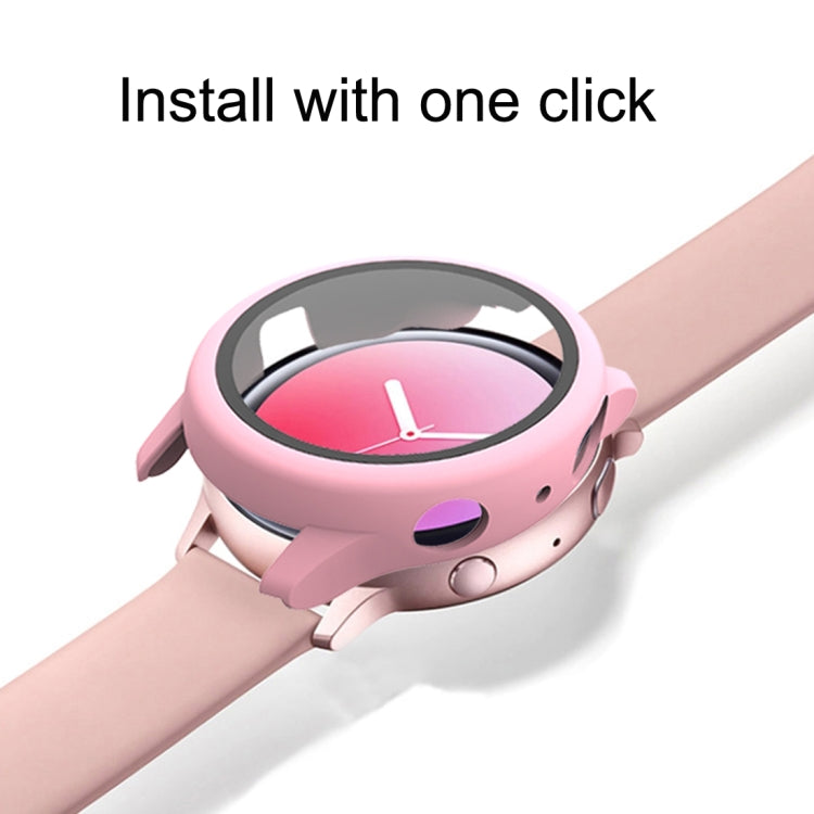 PC Protective Case with Tempered Glass Film, For Samsung Galaxy Watch Active 2 40mm, For Samsung Galaxy Watch Active 2 44mm
