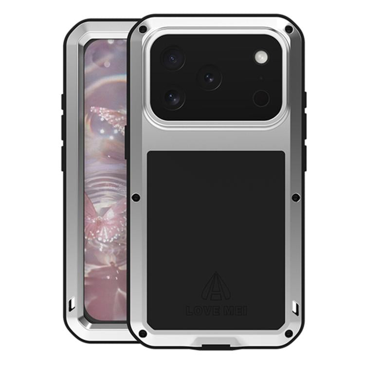 LOVE MEI Metal Shockproof Life Waterproof Dustproof Phone Case, For iPhone 17 Pro Max, For iPhone 17 Pro, For iPhone 17, For iPhone 16 Pro Max, For iPhone 16 Pro, For iPhone 16, For iPhone 15 Pro Max, For iPhone 15 Pro