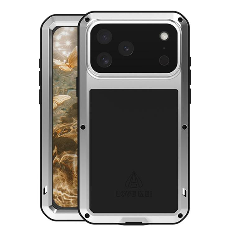 LOVE MEI Metal Shockproof Life Waterproof Dustproof Phone Case, For iPhone 17 Pro Max, For iPhone 17 Pro, For iPhone 17, For iPhone 16 Pro Max, For iPhone 16 Pro, For iPhone 16, For iPhone 15 Pro Max, For iPhone 15 Pro