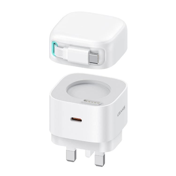 USAMS US-CC204 SMF Series PD35W Dual Type-C Port GaN Fast Charger, UK Plug