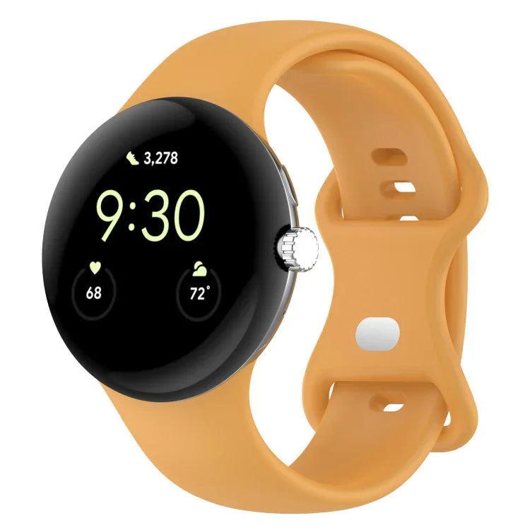 For Google Pixel Watch 4 / 3 / 2 / 1 41mm Solid Color Silicone Watch Band, S Size, L Size