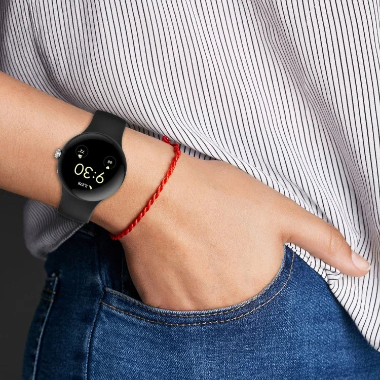 For Google Pixel Watch 4 / 3 / 2 / 1 41mm Solid Color Silicone Watch Band, S Size, L Size
