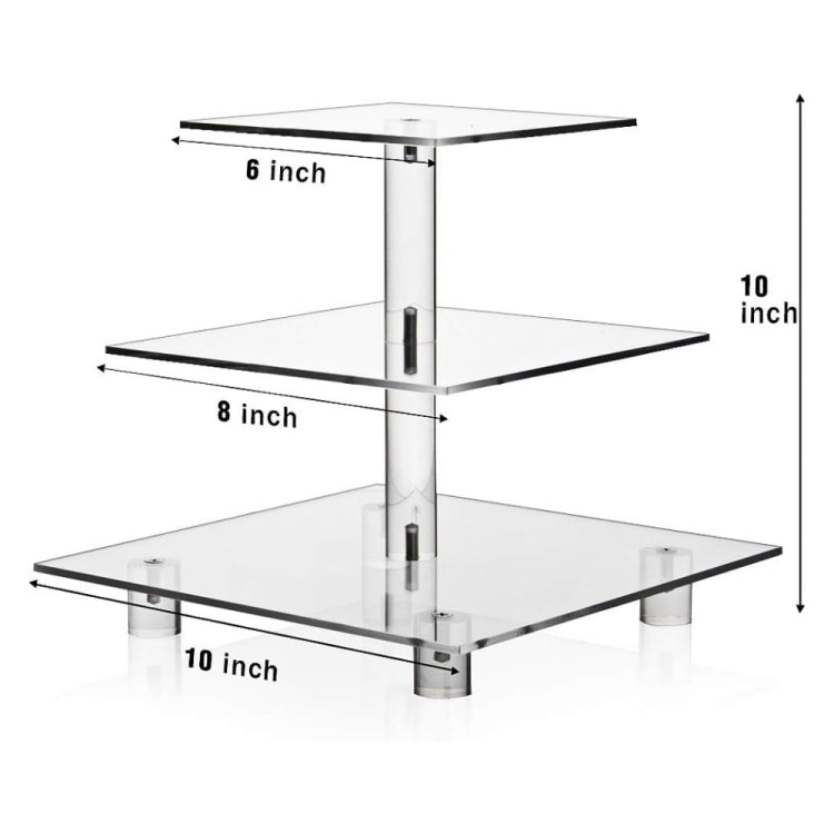YX063 3 Tier Acrylic Square Cupcake Stand, YX063